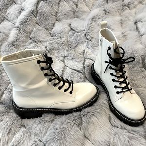 White Forever21 lace up boot size 9